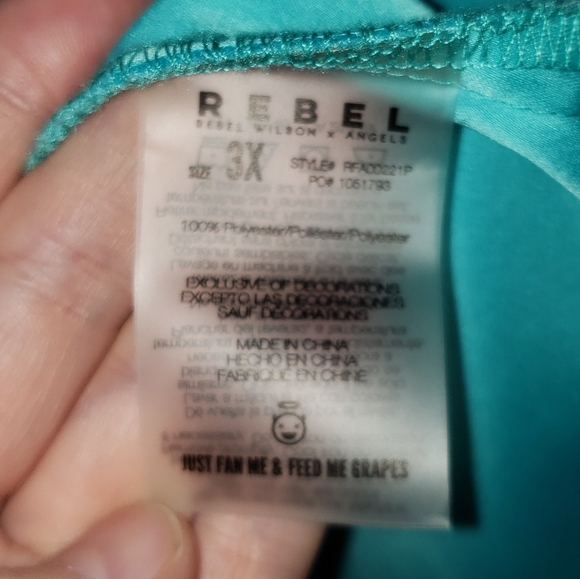 REBEL Wilson X angles turquoise tunic size 3X - Picture 5 of 7